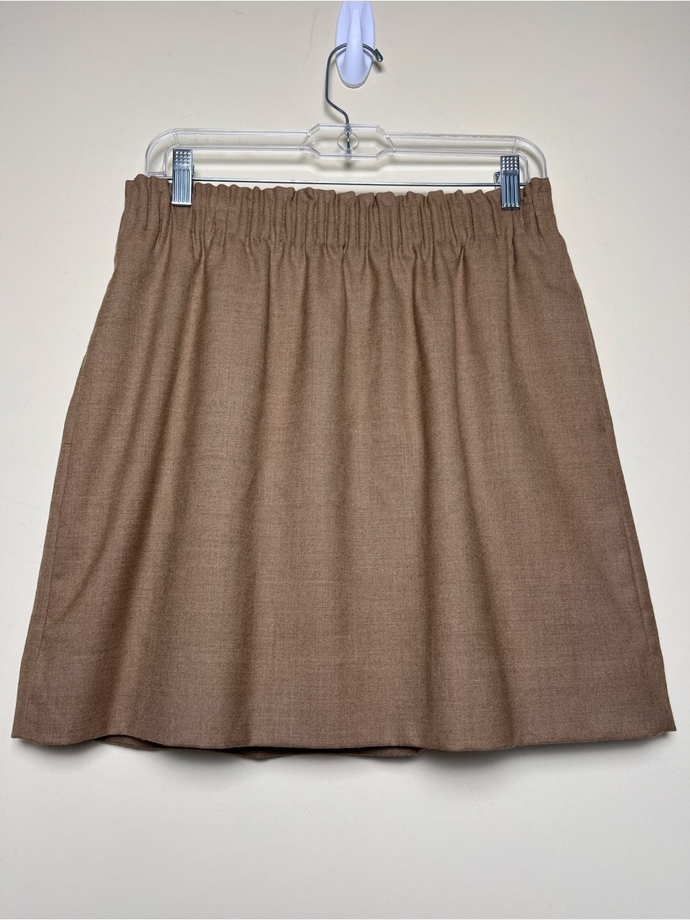 J. Crew Tan Sidewalk Mini Skirt Pull On Wool Blend Womens Size 8 Classic Preppy